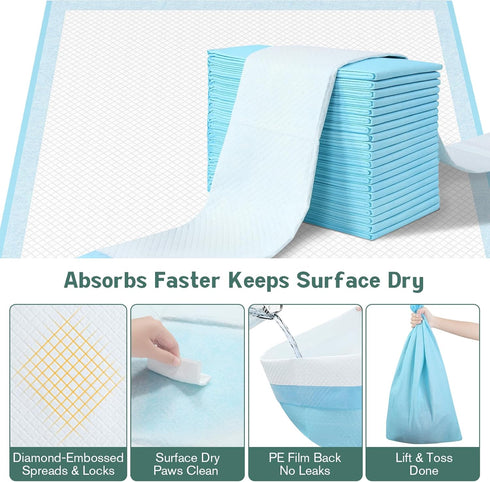 23" 35" 20 Count, 6-Layer Large Puppy Pee Pads for Dogs x Leak-Proof XL Dog Pee Pads, Super Absorbent Quick-Dry Thick