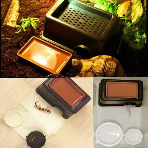 Tfwadmx Reptile Hide Box, Gecko Hideout and Cave with Water Supply for Lizards, Snakes, and Frogs
