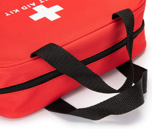 Red First Aid Bag, Empty Travel Rescue Pouch for Compact Survival Medicine, Green