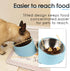 SuperDesign Mess Free 15° Slanted Bowl for Dogs and Cats, Tilted Angle Bulldog Bowl Dog Feeder, Non-Skid & Non-Spill, Easier to Reach Food S/0.5 Cup Blue