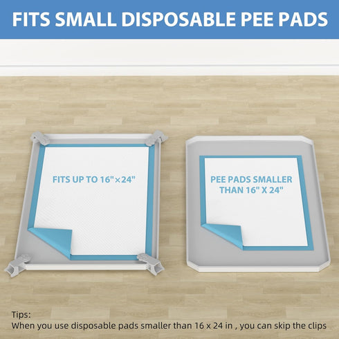 IMMCUTE 16" 24" 8 Pee Pad Holder, Soft Silicone Puppy Pad Holder Fits Up to x Pee Pads, Non-Slip High Edge Potty Pad