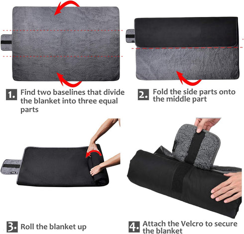 Tirrinia Outdoors Waterproof Throw Blanket - Sherpa Fleece Mat for Camping, Picnic, and Traveling