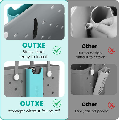 OUTXE Silicone Phone Holder for Bogg Bag, Compatible with All Bogg Bags, Cell Phone Holder for Beach Tote Bags