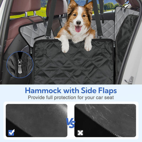 Hammock 600D Kytely Dog Car Seat Cover for Back Seat,Waterproof with Mesh Window, Anti-Scratch Nonslip Car Seat