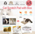 5 Packs in 1 Cat Scratch Pad with Box, Reversible Durable Cardboard Scratcher for Cats to Rest and Grind Claws