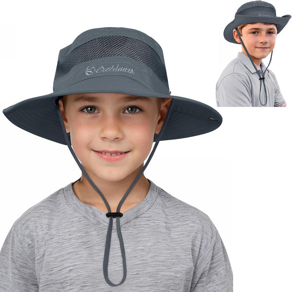 Zando Kids Sun Hat, Outdoor UPF 50+ Boys Fishing Bucket Hat for Hiking, Camping, and Beach