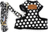 SMALLLEE_LUCKY_STORE Soft Mesh Nylon Vest Pet Cat & Dog Harness Leash Set, Black, S (Chest: 9.5"-13.5")