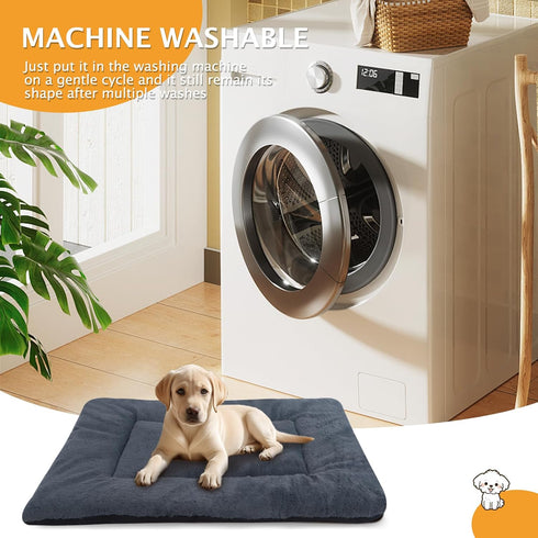 Reversible Dog Bed Mat - Plush and Corn Velvet Soft Warm Cushion, Washable Sleeping Mattress for Small Medium Large