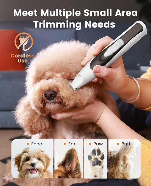 Trimmer Trimmer 0.8inch/20mm 35dB oneisall Low-Noise Dog Paw with LED Light, Paw for Dogs &Cats Wide Blade, Cordless