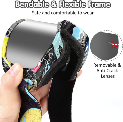 Kids Non-Slip Strap Ski Goggles, Snowboard Goggles