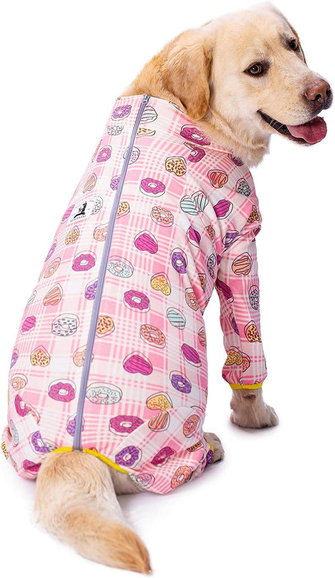 Cotton Dog Onesie Surgery Recovery Suit for Medium Large Dogs, Full Covered Pajamas with Zipper