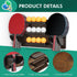 ikkle Wall Mounted Ping Pong Paddle Holder for 6 Paddles and 12 Balls, Table Tennis Racket Display Organizer