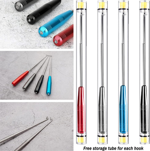 Fish Hook Remover Tool for Quick Removal, Fishing Gear Security Equipment Kits with 4PCS Storage Tube