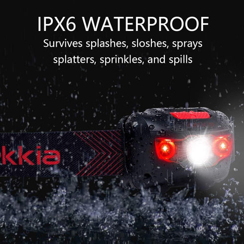 Vekkia Ultra Bright LED Headlamp Flashlight, 2 Pack White and Red Light Headlight with Adjustable Headband