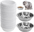 300PCS Disposable Cat Food Bowls & 2PCS Stainless Steel Bowls, Small Paper Plates for Cat Dog Feeding