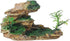Aquarium Ornament Rock Cave, Artificial Mountain View Stone with Moss Tree for Fish Tank Decoration
