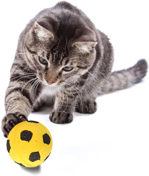 Meric CoCoo 1.5-Inch Soft Foam Cat Soccer Balls, Bouncy & Lightweight, Interactive Indoor Play Toys for Kittens & Cats,