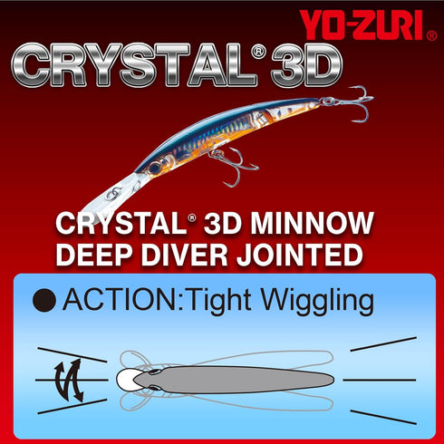 Yo-Zuri Crystal 3D Minnow Jointed Deep Diver Lure