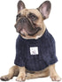 iChoue Pet Dog Winter Sweater Clothes, Turtleneck Pullover Coat for English Bulldog, Blue/XLarge