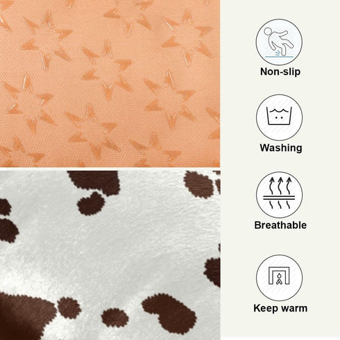 Qilmy Cow Print Dog Bed, Non-Slip Soft Cat and Dog Bed Mattress, Washable Kennel Pad (24 x 36 Inch)