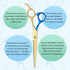 Dog Cat Scissors for Grooming, Stainless Steel Shears for Thick Coats, Matted Hair, Thinner Curved Straight Chunker