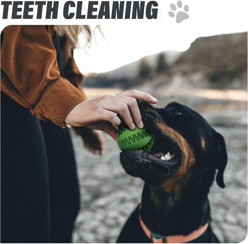 2 Pack Dogs Teething Chew Balls, Interactive Puzzle Toys for Clean Teeth and Training (1 Blue + 1 Green)
