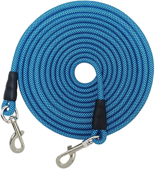 Check Cord Dog Tie Out Long Rope Leash 15FT 20FT 26FT 40FT 60FT 75FT for Dog Training, Obedience, Agility, Camping,
