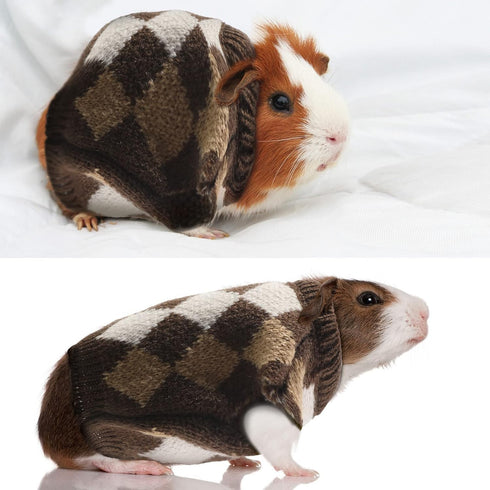 4 Pieces Guinea Pig Clothes Costume, Sweater Bunny Hamster Clothing, Small Animal Warm Vest Winter Pet Apparel