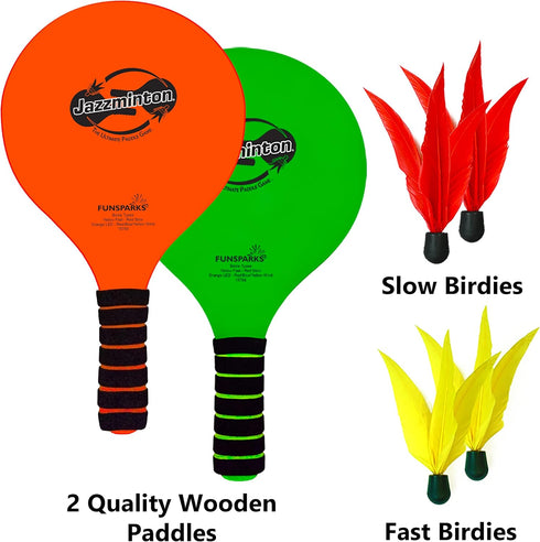 Funsparks Paddle Ball Jazzminton Game, All-Season Indoor/Outdoor Racquet Game for Active Play
