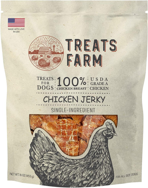 American Paws Treats Farm Chicken Jerky Dog Treats Made in USA, All Natural (1LB)