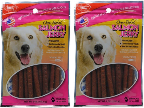Carolina Prime Pet Carolina Prime 2 Pack of Oven-Baked Salmon Jerky Wheat-Free Dog Treats, 6