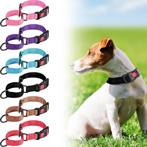 6 Pcs Multicolor Nylon Martingale Dog Collar, Adjustable Training Collar with Buckle for Dogs and Puppies