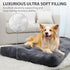 Dog Crate Bed Washable Jumbo Dog Beds for Large Dogs, Deluxe Thick Flannel Fluffy Comfy Kennel Pad, 48 x 29 Inch, Gray
