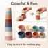 Fancypost 8 Pcs Stacking Cups for Rabbits, Bunny Nesting Toys for Small Animals - Multi-Color Plastic Cups for Hamsters