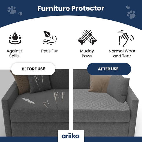 Waterproof Blanket for Dogs, 35" x 35" Anti-Slip Pet Mat Cover for Sofa, Chair, and Furniture Protection