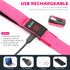 LED Dog Leash, Light Up 4 Feet Micro USB Rechargeable Nylon Webbing Glow Safety Standard Leash, Pink