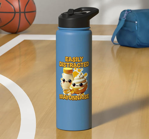 Mayonnaise Costume Mayo Group Easily Distracted By Mayonnaise Stainless Steel Insulated Water Bottle