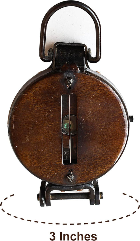 Vintage Lensatic Compass - Black Military Navigational Device, Nautical Antique Brass