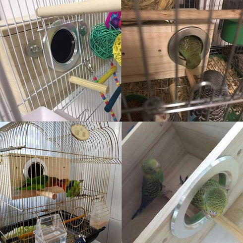 Pet Wood Parakeet Nest Box - Bird House Breeding Nesting Cage Box for Lovebirds, Cockatiel, Parrotlets