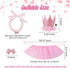 Dog Birthday Outfit Pink Tutu with Birthday Hat, Necklace & Bowtie Hairpin for Dogs (16-23 inch Wrist)