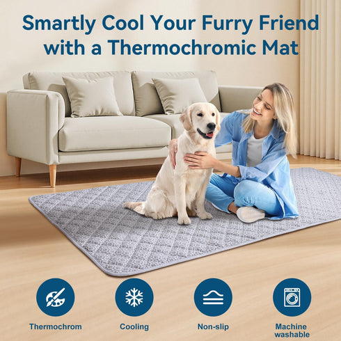 27.5"x59.1"Inch- Summer MH MYLUNE HOME Cooling Dog Sofa Cover Non-Slip Oxford Fabric,Endothermic Color Changing Pet Pad