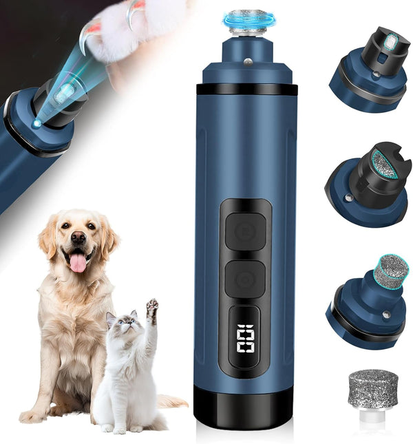 Javtoku Dog Nail Grinder Electric Powerful 3 Speeds Dog Nail Clippers with Lights