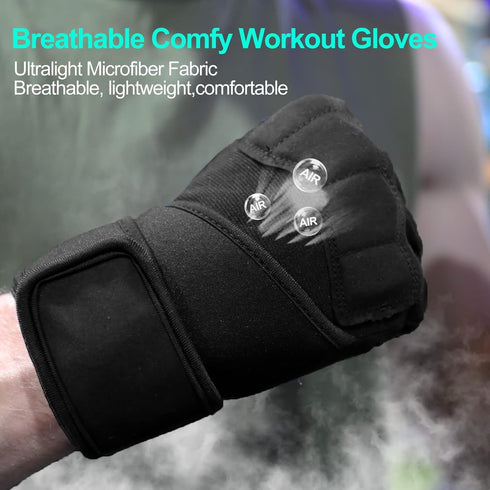 Workout Gloves for Men - Gym Weight Lifting Padded Gloves with Wrist Wrap Support, Full Palm Protection & Silicone Grip