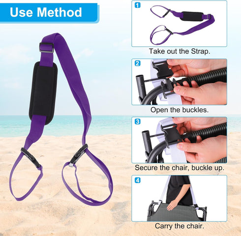 5 Pack Backpack, PATIKIL Carrying Beach Chair Straps, Adjustable Beach Chair Straps Shoulder Carrying Straps