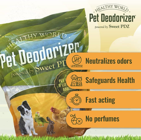 Healthy World Pet Deodorizer - 3.5 lbs Pet Habitat & Litter Box Additive