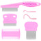 Cat & Dog Grooming Set, Fine Tooth Comb for Grooming, Removing Dandruff Flakes, Pink