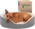 Furhaven Orthopedic Dog Bed for Large/Medium Dogs, Sherpa & Suede Oval Lounger, Removable Washable Cover, Gray, Large,