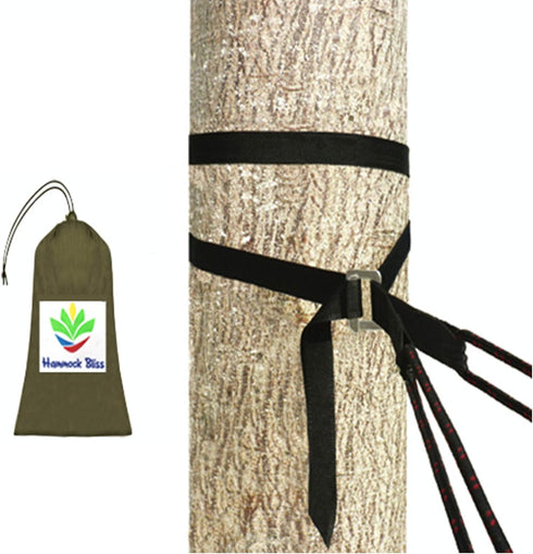 Hammock Bliss Deluxe Cinching Tree Straps, Heavy Duty Extra Long Adjustable Tree Straps, Set of 2 for Camping Hammock