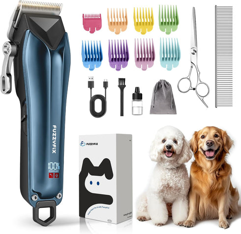 Dog Clippers for Grooming for Thick Coats, Detachable Blade Cordless Rechargeable Professional