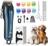 Dog Clippers for Grooming for Thick Coats, Detachable Blade Cordless Rechargeable Professional